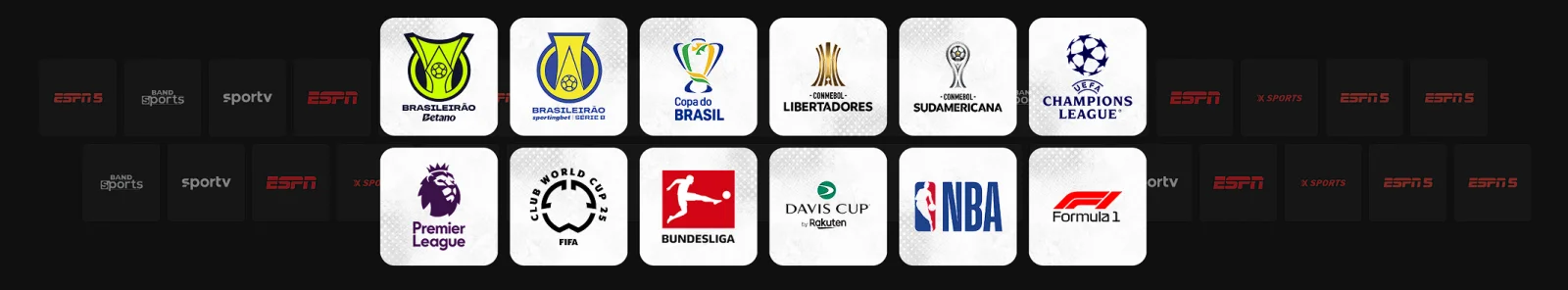 Grade de campeonatos esportivos disponíveis